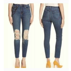 L'Agence Luna High Rise Distressed Jeans Size: 25